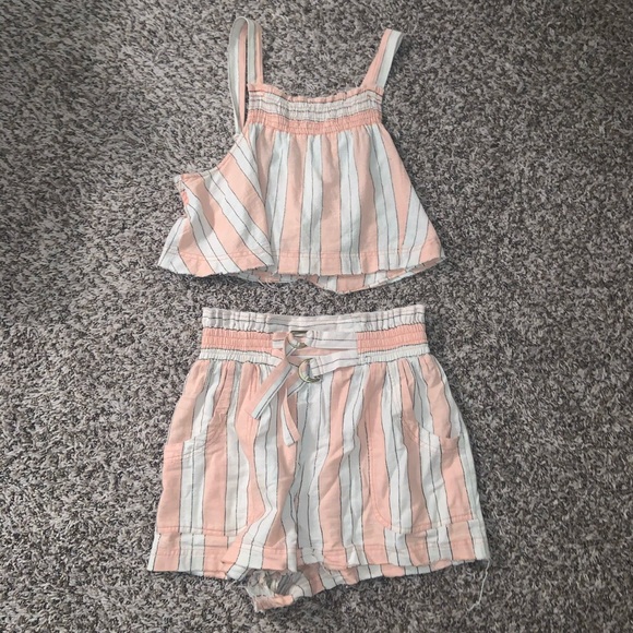 Free People Other - Free People Peach Linen Set